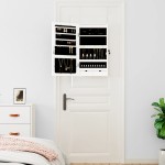 vidaXL Dulap de bijuterii cu oglindă și lumini LED, de perete, alb vidaXL Dulap de bijuterii cu oglindă și lumini LED, de perete, alb