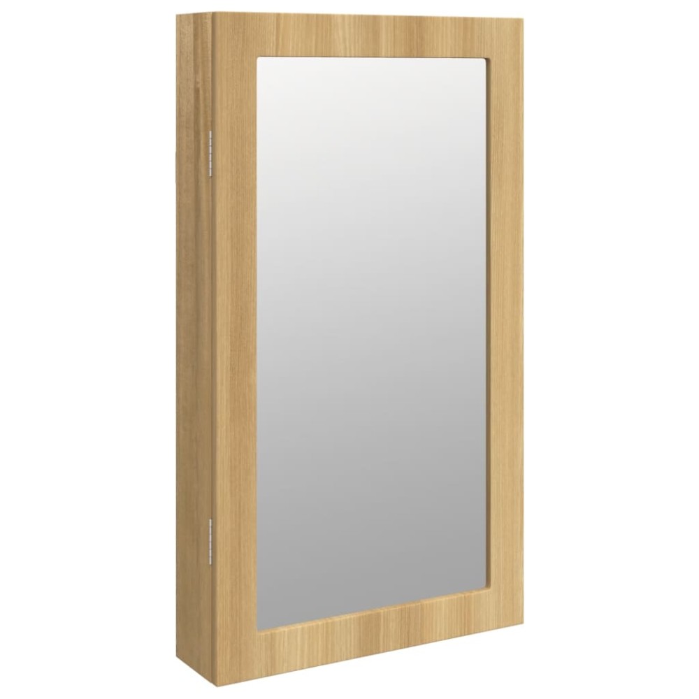 vidaXL Dulap de bijuterii cu oglindă și lumini LED, montaj pe perete