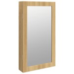 vidaXL Dulap de bijuterii cu oglindă și lumini LED, montaj pe perete