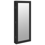 vidaXL Dulap de bijuterii cu oglindă și lumini LED, de perete, negru vidaXL Dulap de bijuterii cu oglindă și lumini LED, de perete, negru