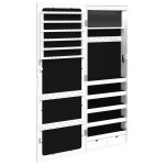 vidaXL Dulap de bijuterii cu oglindă și lumini LED, de perete, alb vidaXL Dulap de bijuterii cu oglindă și lumini LED, de perete, alb