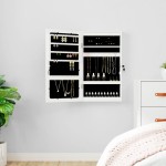 vidaXL Dulap de bijuterii cu oglindă și lumini LED, de perete, alb vidaXL Dulap de bijuterii cu oglindă și lumini LED, de perete, alb