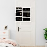 vidaXL Dulap de bijuterii cu oglindă și lumini LED, de perete, alb vidaXL Dulap de bijuterii cu oglindă și lumini LED, de perete, alb