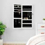 vidaXL Dulap de bijuterii cu oglindă și lumini LED, de perete, alb vidaXL Dulap de bijuterii cu oglindă și lumini LED, de perete, alb