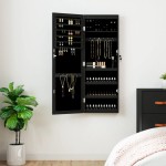 vidaXL Dulap de bijuterii cu oglindă și lumini LED, de perete, negru vidaXL Dulap de bijuterii cu oglindă și lumini LED, de perete, negru