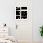 vidaXL Dulap de bijuterii cu oglindă și lumini LED, de perete, alb vidaXL Dulap de bijuterii cu oglindă și lumini LED, de perete, alb