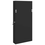 vidaXL Dulap de bijuterii cu oglindă și lumini LED, de perete, negru