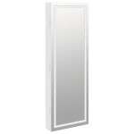 vidaXL Dulap de bijuterii cu oglindă și lumini LED, de perete, alb vidaXL Dulap de bijuterii cu oglindă și lumini LED, de perete, alb