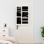 vidaXL Dulap de bijuterii cu oglindă și lumini LED, de perete, alb vidaXL Dulap de bijuterii cu oglindă și lumini LED, de perete, alb