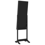 vidaXL Dulap de bijuterii cu oglindă independent, negru, 42x38x152 cm vidaXL Dulap de bijuterii cu oglindă independent, negru, 42x38x152 cm