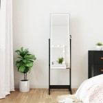 vidaXL Dulap autonom de bijuterii, cu oglindă și lumini LED, negru vidaXL Dulap autonom de bijuterii, cu oglindă și lumini LED, negru