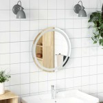 vidaXL Oglindă de baie cu LED, 50 cm, rotundă vidaXL Oglindă de baie cu LED, 50 cm, rotundă