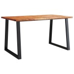 vidaXL Masă cu margini naturale, 140x80x75 cm, lemn masiv de acacia vidaXL Masă cu margini naturale, 140x80x75 cm, lemn masiv de acacia