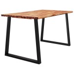 vidaXL Masă cu margini naturale, 140x80x75 cm, lemn masiv de acacia vidaXL Masă cu margini naturale, 140x80x75 cm, lemn masiv de acacia