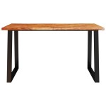 vidaXL Masă cu margini naturale, 140x80x75 cm, lemn masiv de acacia vidaXL Masă cu margini naturale, 140x80x75 cm, lemn masiv de acacia