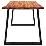 vidaXL Masă cu margini naturale, 140x80x75 cm, lemn masiv de acacia vidaXL Masă cu margini naturale, 140x80x75 cm, lemn masiv de acacia