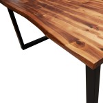 vidaXL Masă cu margini naturale, 140x80x75 cm, lemn masiv de acacia vidaXL Masă cu margini naturale, 140x80x75 cm, lemn masiv de acacia
