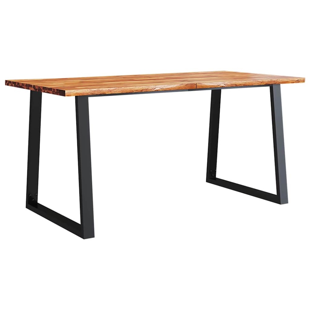 vidaXL Masă cu margini naturale, 160x80x75 cm, lemn masiv de acacia