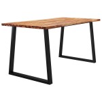 vidaXL Masă cu margini naturale, 160x80x75 cm, lemn masiv de acacia vidaXL Masă cu margini naturale, 160x80x75 cm, lemn masiv de acacia