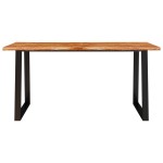 vidaXL Masă cu margini naturale, 160x80x75 cm, lemn masiv de acacia vidaXL Masă cu margini naturale, 160x80x75 cm, lemn masiv de acacia