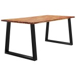 vidaXL Masă cu margini naturale, 180x90x75 cm, lemn masiv de acacia