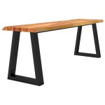 vidaXL Bancă cu margini naturale 140 cm, lemn masiv de acacia