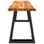 vidaXL Bancă cu margini naturale 140 cm, lemn masiv de acacia