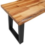 vidaXL Bancă cu margini naturale 140 cm, lemn masiv de acacia