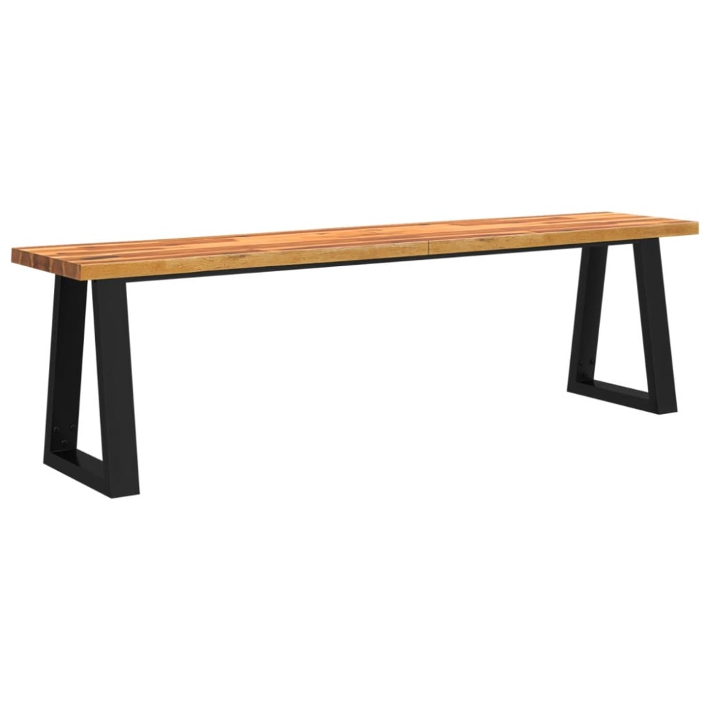 vidaXL Bancă cu margini naturale 160 cm, lemn masiv de acacia