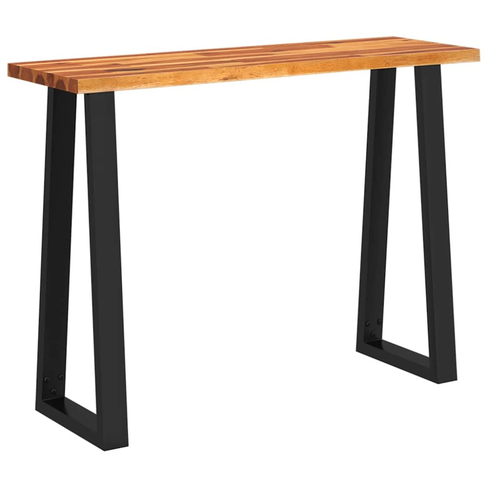 vidaXL Consolă cu margini naturale, 110x35x80 cm, lemn masiv de acacia