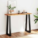 vidaXL Consolă cu margini naturale, 110x35x80 cm, lemn masiv de acacia vidaXL Consolă cu margini naturale, 110x35x80 cm, lemn masiv de acacia