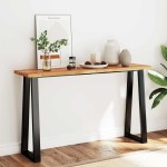 vidaXL Masă consolă margini naturale, 140x40x80 cm, lemn masiv acacia vidaXL Masă consolă margini naturale, 140x40x80 cm, lemn masiv acacia