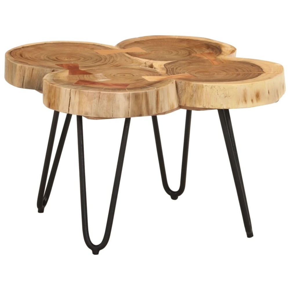 vidaXL Măsuță de cafea, 36 cm, 4 trunchiuri, lemn masiv de acacia
