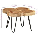 vidaXL Măsuță de cafea, 36 cm, 4 trunchiuri, lemn masiv de acacia vidaXL Măsuță de cafea, 36 cm, 4 trunchiuri, lemn masiv de acacia