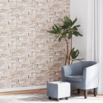 vidaXL Tapet 3D, aspect piatră gri și bej, 10x0,53 m, nețesut vidaXL Tapet 3D, aspect piatră gri și bej, 10x0,53 m, nețesut