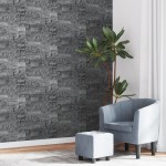 vidaXL Tapet 3D, aspect piatră negru, 10x0,53 m, nețesut vidaXL Tapet 3D, aspect piatră negru, 10x0,53 m, nețesut