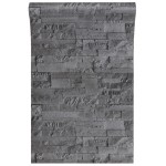 vidaXL Tapet 3D, aspect piatră negru, 10x0,53 m, nețesut vidaXL Tapet 3D, aspect piatră negru, 10x0,53 m, nețesut
