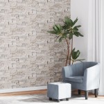 vidaXL Tapet 3D, aspect piatră crem, 10x0,53 m, nețesut vidaXL Tapet 3D, aspect piatră crem, 10x0,53 m, nețesut