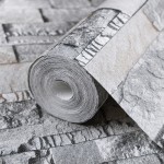 vidaXL Tapet 3D, aspect piatră gri și maro, 10x0,53 m, nețesut vidaXL Tapet 3D, aspect piatră gri și maro, 10x0,53 m, nețesut