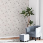 vidaXL Tapet cu model flori 3D, gri, 10x0,53 m, nețesut vidaXL Tapet cu model flori 3D, gri, 10x0,53 m, nețesut