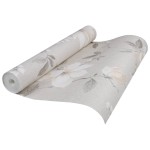 vidaXL Tapet cu model flori 3D, gri, 10x0,53 m, nețesut vidaXL Tapet cu model flori 3D, gri, 10x0,53 m, nețesut