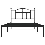vidaXL Cadru de pat din metal cu tăblie, negru, 107x203 cm