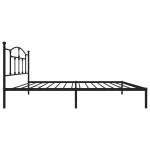 vidaXL Cadru de pat din metal cu tăblie, negru, 107x203 cm