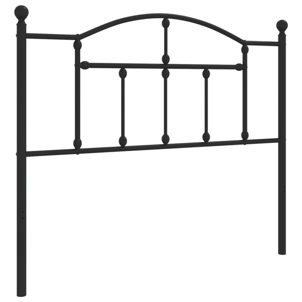 vidaXL Tăblie de pat metalică, negru, 107 cm