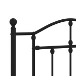 vidaXL Tăblie de pat metalică, negru, 107 cm vidaXL Tăblie de pat metalică, negru, 107 cm