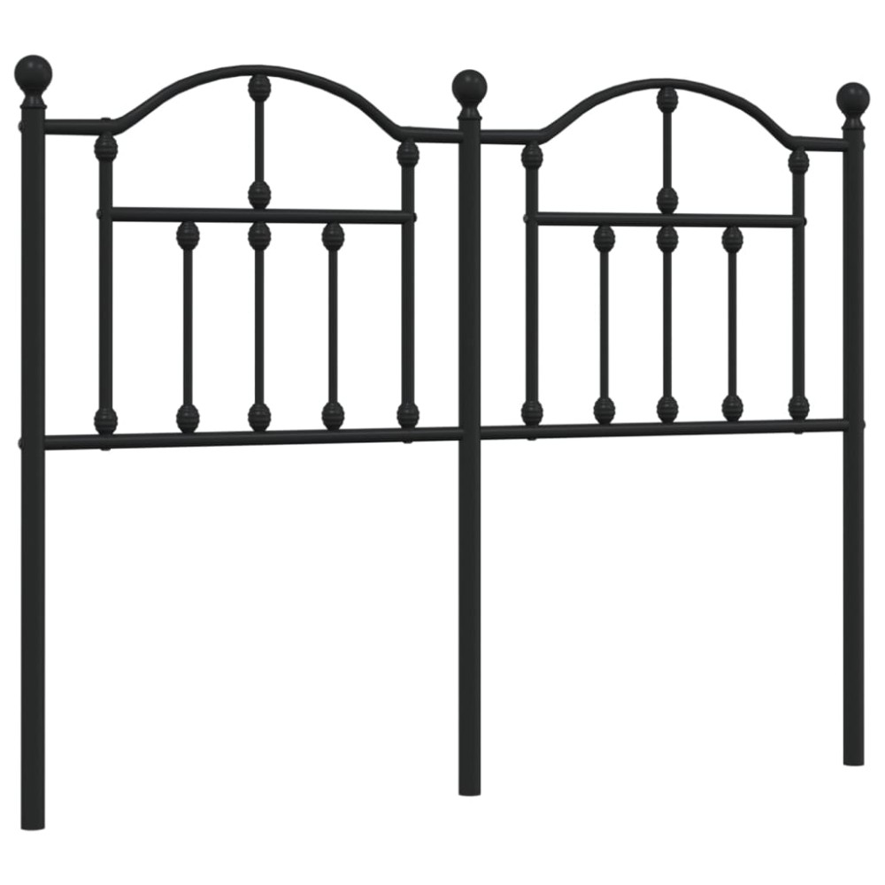 vidaXL Tăblie de pat metalică, negru, 120 cm
