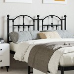 vidaXL Tăblie de pat metalică, negru, 120 cm vidaXL Tăblie de pat metalică, negru, 120 cm
