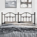 vidaXL Tăblie de pat metalică, negru, 135 cm vidaXL Tăblie de pat metalică, negru, 135 cm