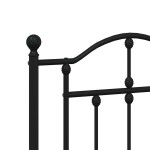vidaXL Tăblie de pat metalică, negru, 135 cm vidaXL Tăblie de pat metalică, negru, 135 cm
