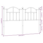 vidaXL Tăblie de pat metalică, negru, 135 cm vidaXL Tăblie de pat metalică, negru, 135 cm